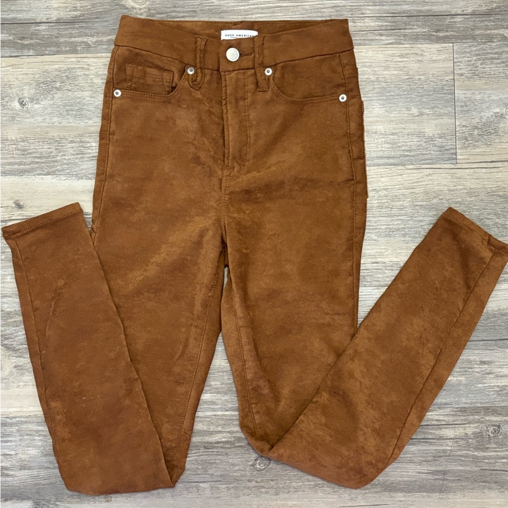 Good American Faux Suede Jeans